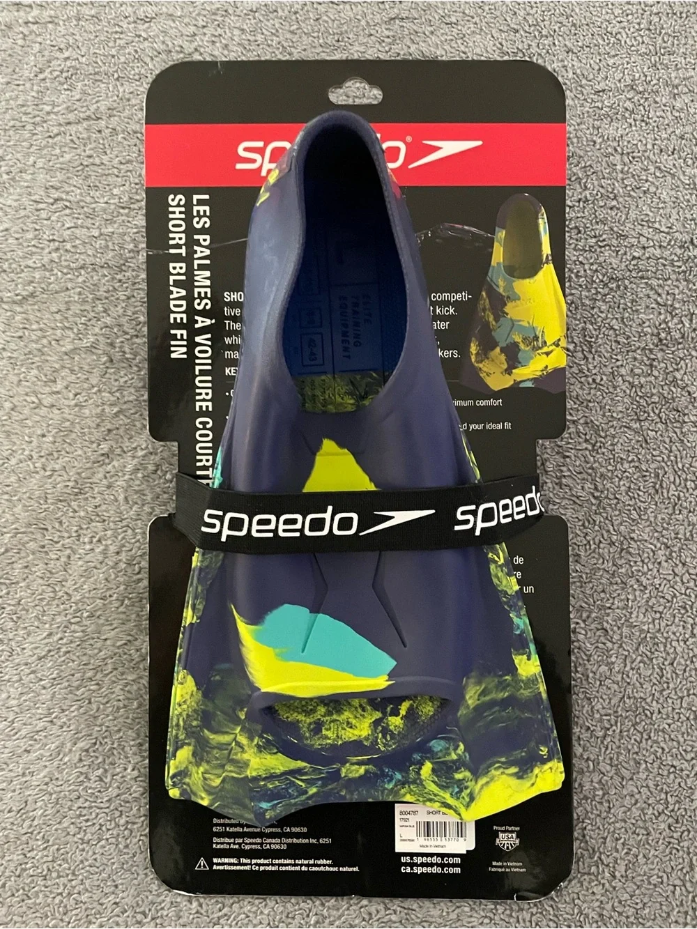 Speedo Short Blade Swim Fins Adult Unisex Size L Men’s 9-10 Women’s 10.5-11.5